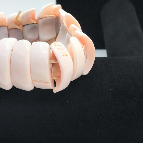 Bracelet Necklace Set Lot Luhuanus Shell Chips Orange Pink Beach Island Surfer - Picture 3 of 11